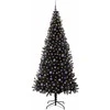 Kalėdų eglutė su 300 LED s stovu Juoda 240 cm PVC
