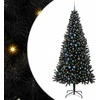 Kalėdų eglutė su 300 LED s stovu Juoda 240 cm PVC