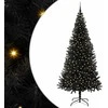 Kalėdų eglutė su 300 LED s stovu Juoda 240 cm PVC