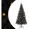 Kalėdų eglutė su 300 LED s stovu Juoda 240 cm PVC