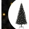Kalėdų eglutė su 300 LED s stovu Juoda 240 cm PVC