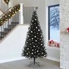 Kalėdų eglutė su 300 LED s stovu Juoda 240 cm PVC