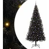 Kalėdų eglutė su 300 LED s stovu Juoda 240 cm PVC