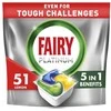 Indaplovių tabletės Fairy Platinum All In One Lemon, 51 vnt.