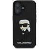 Karl Lagerfeld 3D Rubber Ikonik Apple iPhone 16 dėklas telefonui juodos spalvos