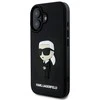 Karl Lagerfeld 3D Rubber Ikonik Apple iPhone 16 dėklas telefonui juodos spalvos