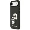 Karl Lagerfeld 3D Rubber Karl and Choupette dėklas skirtas iPhone Air juodos spalvos