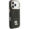 Karl Lagerfeld Big Strap Karl Metal Logo MagSafe dėklas skirtas iPhone 17 Pro juodos spalvos
