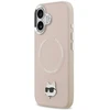 Karl Lagerfeld Choupette Pin MagSafe dėklas Apple iPhone 17 rožinės spalvos