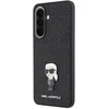 Karl Lagerfeld Fixed Glitter Metal Ikonik dėklas skirtas Samsung Galaxy A57 juodos spalvos