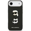 Karl Lagerfeld FW Grained Karl & Choupette Heads Pins & Logo Dėklas Apple iPhone Air juodos spalvos
