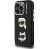 Karl Lagerfeld Grained PU K&CH Heads dėklas skirtas Apple iPhone 15 Pro Max juodos spalvos