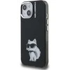 Karl Lagerfeld IML Aquarelle Choupette dėklas Apple iPhone 15 juodos spalvos