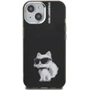 Karl Lagerfeld IML Aquarelle Choupette dėklas Apple iPhone 15 juodos spalvos