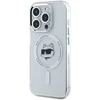 Karl Lagerfeld KLHMP15LHLSCHH Apple iPhone 15 Pro 6.1″ baltos spalvos kietas dėklas IML Metal Choupette Head MagSafe