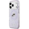 Karl Lagerfeld IML Glitter Karl & Choupette Heads Logo MagSafe dėklas skirtas Apple iPhone 17 Pro Violetinė
