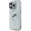 Karl Lagerfeld KLHMP16LHLSKCH Apple iPhone 16 Pro 6.3" baltos spalvos kietas dėklas IML Metal Karl&amp;Choupette Head M