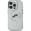Karl Lagerfeld KLHMP16LHLSKCH Apple iPhone 16 Pro 6.3" baltos spalvos kietas dėklas IML Metal Karl&amp;Choupette Head M