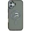 Karl Lagerfeld IML K&amp;CH Heads Metal Frame MagSafe Apple iPhone 16 dėklas telefonui juodos spalvos
