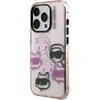 Karl Lagerfeld IML Multi K&CH Heads dėklas Apple iPhone 15 Pro Max rožinės spalvos