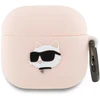 Dėklas Karl Lagerfeld KLA4RUNCHP AirPods 4 cover pink Silicone Choupette Head 3D