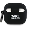 Karl Lagerfeld KLA4RUNKCHK AirPods 4 dėklas juodos spalvos Silicone Karl&Chaupette Head 3D