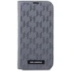Karl Lagerfeld KLBKP14LSAKLHPG Apple iPhone 14Pro 6.1″ bookdėklas sidabrinis Saffiano Monogram