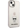 Karl Lagerfeld dėklas, skirtas iPhone 14 Plus 6,7 KLHCP14MCTTRI rožinis kietas dėklas, skirtas Skaidrus Choupette Body