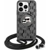 Karl Lagerfeld KLHMP16LHCKCKLCK Apple iPhone 16 Pro 6.3″ juodos spalvos kietas dėklas IML Crossbody Monogram Karl & Chou