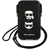 Karl Lagerfeld Torebka KLHCP12MOPHKCK 6,1″ juodos spalvos kietas dėklas Saffiano Ikonik Karl&Choupette Head