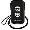 Karl Lagerfeld Torebka KLHCP12LOPHKCK6,7″ juodos spalvos kietas dėklas Saffiano Ikonik Karl&Choupette Head
