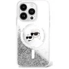 Karl Lagerfeld KLHMP16MLGKCSGH Apple iPhone16 Plus 6.7″ kietas dėklas skaidrus Liquid Glitter Karl&Choupette