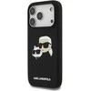 Karl Lagerfeld Liquid Silicone Double Heads MagSafe dėklas skirtas Apple iPhone 17 Pro juodos spalvos