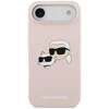 Karl Lagerfeld Liquid Silicone Double Heads MagSafe dėklas skirtas Apple iPhone 17 Air rožinės spalvos