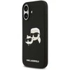 Karl Lagerfeld Liquid Silicone Double Heads MagSafe dėklas skirtas Apple iPhone 17 juodos spalvos