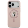 Karl Lagerfeld skysto silikono Karl and Choupette MagSafe dėklas, skirtas iPhone 18 Pro Max, rausvas