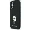 Karl Lagerfeld Liquid Silicone Metal Ikonik dėklas skirtas Apple iPhone 17 juodos spalvos