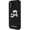 Karl Lagerfeld KLHMP16MSKCHPPLK Apple iPhone 16 Plus 6.7″ juodos spalvos kietas dėklas Silicone Double Heads Print