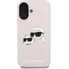 Karl Lagerfeld KLHMP16SSKCHPPLP Apple iPhone 16 6.1″ rožinės spalvos kietas dėklas Silicone Double Heads Print MagSa
