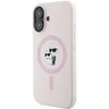 Karl Lagerfeld KLHMP16SSCMKCRHP iPhone 16 6,1 colio eilinis/rožinis kietas dėklas Silikoninis Karl&Choupette galvučių žiedas MagSafe