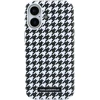 Karl Lagerfeld PU Houndstooth Resin Plate MagSafe dėklas skirtas Apple iPhone 17 juodos spalvos