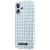 Karl Lagerfeld PU Houndstooth Resin Plate MagSafe dėklas skirtas Apple iPhone 17 Mėlyna
