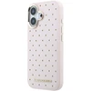 Karl Lagerfeld PU Perforated Gold Dots MagSafe dėklas skirtas Apple iPhone 17 rožinės spalvos