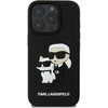 Karl Lagerfeld PU Saffiano Karl and Choupette Apple iPhone 16 Pro Max dėklas telefonui juodos spalvos
