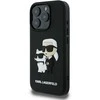 Karl Lagerfeld PU Saffiano Karl and Choupette Apple iPhone 16 Pro Max dėklas telefonui juodos spalvos