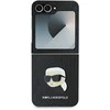 Karl Lagerfeld PU Saffiano Monogram Karl Head Samsung Galaxy Z Flip6 dėklas telefonui juodos spalvos