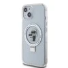 Karl Lagerfeld KLHMP15SHMRSKCH Apple iPhone 15/ 14 / 13 6.1″ baltos spalvos kietas dėklas Ring Stand Karl&Choupett