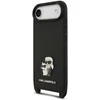 Karl Lagerfeld Saffiano Crossbody Strap Metal Karl and Choupette dėklas skirtas Apple iPhone Air juodos spalvos