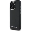 Dėklas Karl Lagerfeld Saffiano Full Wrapped Elongated Metal Logo MagSafe Apple iPhone 16 Pro juodos spalvos