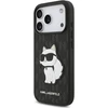 Karl Lagerfeld Saffiano Mono Patch Choupette dėklas, skirtas iPhone 18 Pro / 17 Pro, juodas